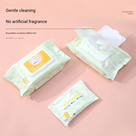 Pet Cleaning Wipes for Cats & Dogs (3 Packs – 240 Sheets)