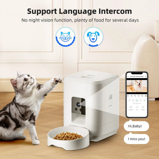 Smart Automatic Pet Feeder with Wi-Fi & HD Camera (2L)