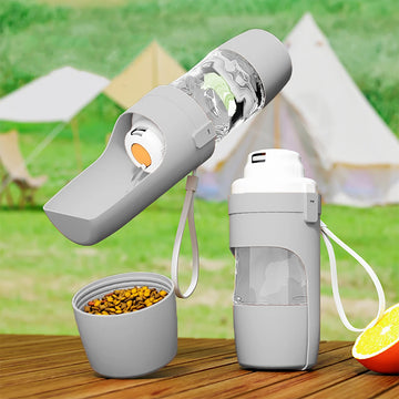 Portable Dog & Cat Water Bottle with Food Storage