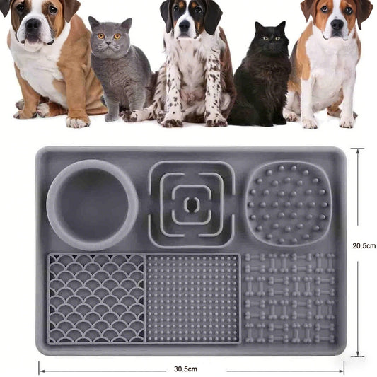 Silicone Dog Licking Mat – Slow Feeder with Suction Cup