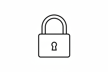 generate a image of the outline lines of a padlock